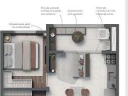 Apto na planta de 36 m² com varanda e 2 dorm próximo ao...