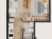 APTO. STUDIO 28,30M² SALA COZINHA BANHEIRO SACADA