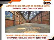 ARRIENDO 2.262 M2 REA DE BODEGA 2 NAVES SIBERIA – TENJO