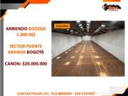 ARRIENDO BODEGA 1.000 M2 PUENTE ARANDA ARRIENDO BODEGA 1.000 M2 PUENTE ARANDA