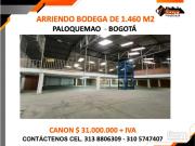 ARRIENDO BODEGA DE 1.460 M2 EN PALOQUEMAO