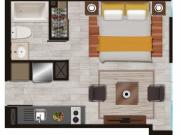 Arriendo Dpto 1d+1b Metro Plaza Chacabuco