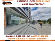 ARRIENDO LOCAL 112 M2 EN CALLE 100 CON 7