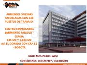 ARRIENDO OFICINAS AMOBLADAS 2.729 M2 CON 338 PUESTOS EN...