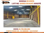 VENTA BODEGA 1.077 M2 BARRIO RICAURTE