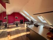 attic apartment with terrace and wood burner