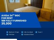 Avida Towers 34th 1BR For Rent Fully Furnished Condo in BGC