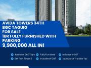 Avida Towers 34th BGC 1BR with Parking ALL IN with CGT...