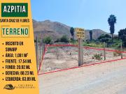 AZPITIA Terreno de 1,081m² INSCRITO EN SUNARP Registros...