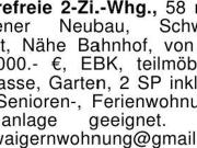 Barrierefreie 2 Zi. Whg 58 m², gehobener Neubau,...