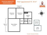 Bel appartement 3 pièces rénové avec balcon, prêt à...