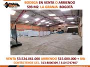 BODEGA EN VENTA O ARRIENDO 593 M2 LA GRANJA BOGOT