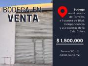 Bodega en Zona Centro de Torreón Coah. de Zaragoza