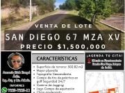 BONITO LOTE SAN DIEGO 67 MZ XV con enorme frente sobre...