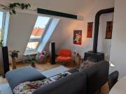 Bright & Stylish Attic Apartment with Balcony,...