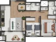 Campo Comprido Apartamento 3 Quartos 66,91 m² 1 Suite 1...