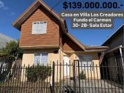 Casa 3D 2B Villa Los Creadores Temuco