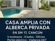 Casa con alberca en Renta, Sm 17, Cancun Quintana Roo