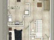 Casa de dos plantas con sala a doble altura en Cholul