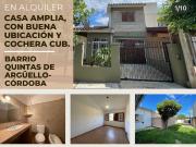 Casa en alquiler c/ cochera en Quintas de Argüello