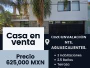 CASA EN COLONIA CIRCUNVALACIÓN NORTE, AGUASCALIENTES