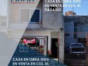 CASA EN OBRA GRIS EN VENTA EN COL. EL PARAISO, TEPIC