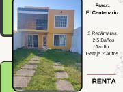 CASA EN RENTA CUAUTLA MORELOS FRACCIONAMIENTO CENTENARIO