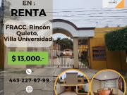 Casa en renta en Villa Universidad, Morelia, Michoacán