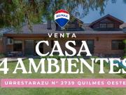 CASA EN VENTA 4 AMB COCHERA,JARDIN,PILETA QUILMES