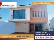 CASA EN VENTA EN FRESNOS TRES MARIAS, MORELIA