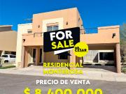 CASA EN VENTA EN MONTEROSA RESIDENCIAL