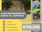 CASA EN VENTA, ZAPOPAN RESIDENCIAL SANTA FE