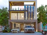 Casa Moderna de 3 Niveles con Roof Garden y Jardín