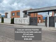 CASA POR ESTRENAR PUEMBO 191 M2 DE CASA MÁS 50.30 M2 DE...