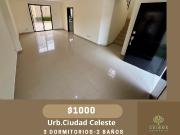 CIUDAD CELESTE SAMBORONDON KM9, Alquilo Casa 3...