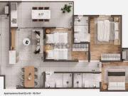 Cobertura duplex, com 4 dormitorios, distribuido em...