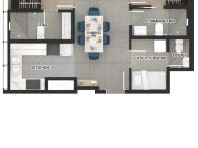 Corner 2 Bed With Balcony at Uptown Modern Preselling...