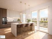 Das grüne Tor zur Innenstadt mitten in der Stadt mit...