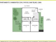 DEPARTAMENTO 3 AMBIENTES ALQUILER SAN TELMO