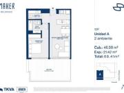 Venta 2 ambientes con balcón terraza Belgrano