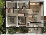 Departamento de 1 recámara con jardín en huayacán