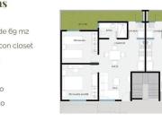 Departamento de 83 m² con 2 habitaciones en venta en...