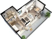 Departamento de dos ambientes en construcción en Colegiales