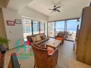 Departamento de playa con terraza y vista al mar