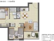 Departamento en Arriendo en La Cisterna 2 dormitorios 1 baño