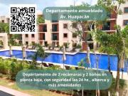 Departamento en Cancún en PB de 2 recámaras y alberca