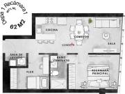 DEPARTAMENTO EN PREVENTA DE 2 RECÁMARAS EN EDIFICIO TOP...