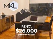 departamento en renta amueblado city view, queretaro $26,000