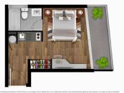 Departamento Estudio con terraza
