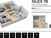 Departamento Preventa Roma Sur 78.6 m2 Depto 602